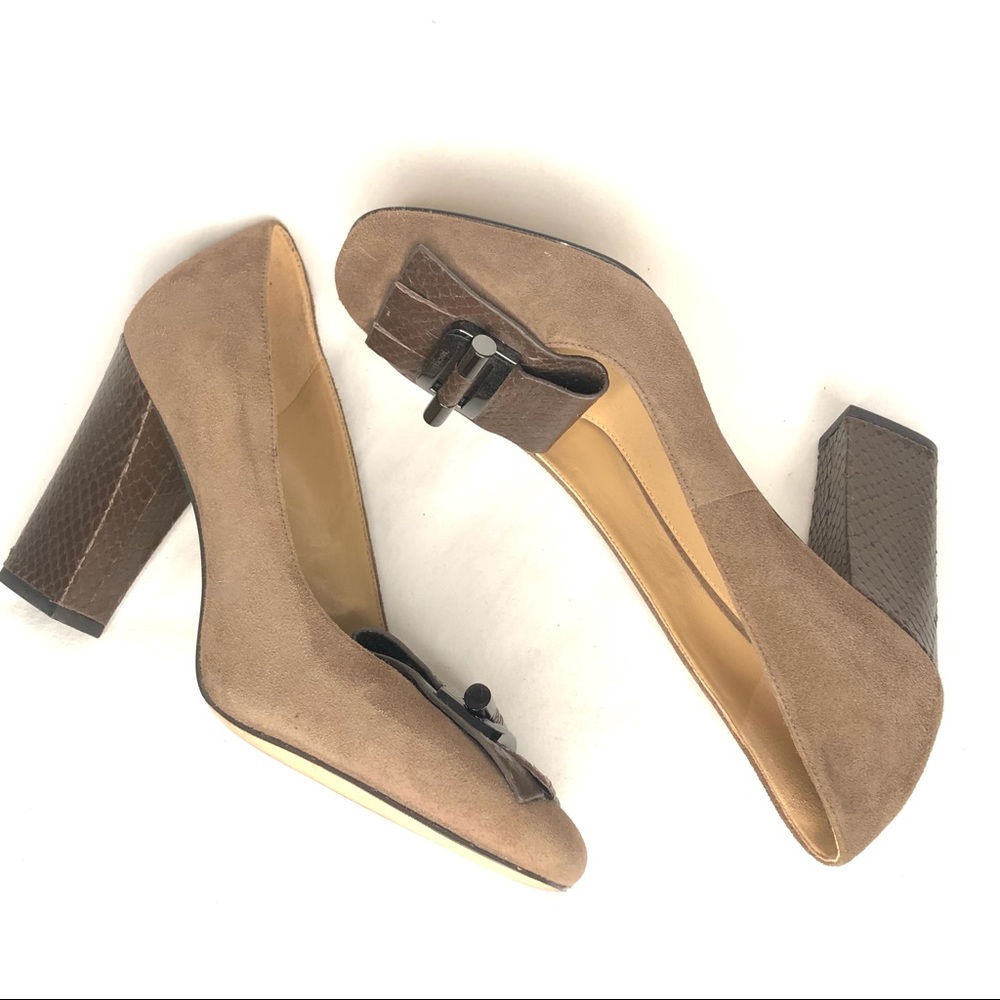 Michael Kors Leather Slip on Heels Sz 7 1/2 - Picture 7 of 16